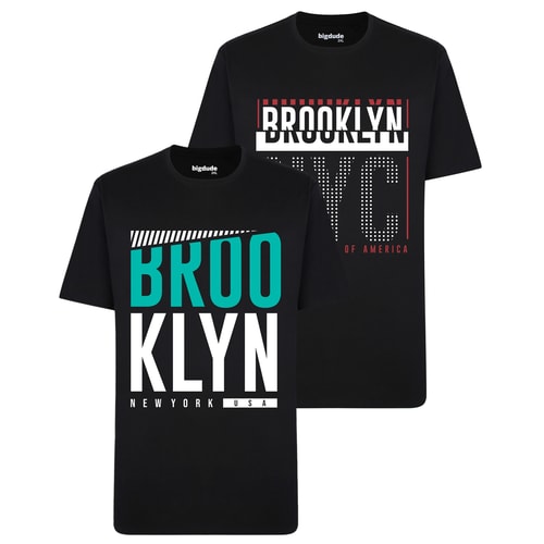 Bigdude Twin Pack Brooklyn T-Shirts Schwarz